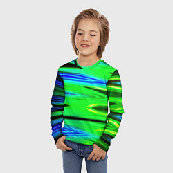 Лонгслив детский Green blut geometry, цвет: 3D-принт — фото 2