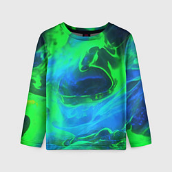Лонгслив детский Зеленый и синий дым, цвет: 3D-принт