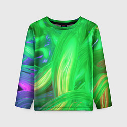 Лонгслив детский Зеленая абстракция, цвет: 3D-принт