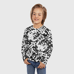 Лонгслив детский Чёрно-белая сеть, цвет: 3D-принт — фото 2