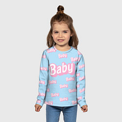 Лонгслив детский Baby - Barbie style: blue pattern, цвет: 3D-принт — фото 2