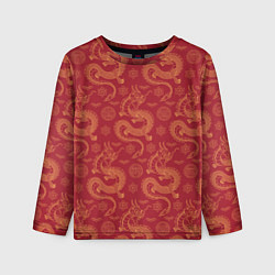 Детский лонгслив Dragon red pattern