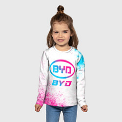 Лонгслив детский BYD neon gradient style, цвет: 3D-принт — фото 2