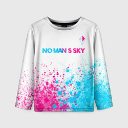 Детский лонгслив No Mans Sky neon gradient style: символ сверху