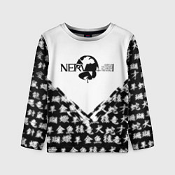 Лонгслив детский Евангелион логотип Nerv anime, цвет: 3D-принт
