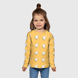 Лонгслив детский Летящие привидения - хэллоуин, цвет: 3D-принт — фото 2