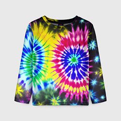 Лонгслив детский Colorful floral composition - tie-dye, цвет: 3D-принт