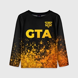 Лонгслив детский GTA - gold gradient посередине, цвет: 3D-принт