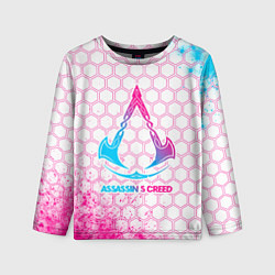 Лонгслив детский Assassins Creed neon gradient style, цвет: 3D-принт