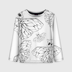 Лонгслив детский Тату-мотылек с черепом, цвет: 3D-принт