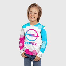 Лонгслив детский Opel neon gradient style, цвет: 3D-принт — фото 2