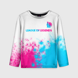 Лонгслив детский League of Legends neon gradient style посередине, цвет: 3D-принт
