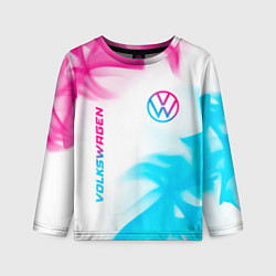 Детский лонгслив Volkswagen neon gradient style вертикально