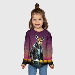 Лонгслив детский Cool kangaroo - ai art, цвет: 3D-принт — фото 2