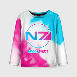 Лонгслив детский Mass Effect neon gradient style, цвет: 3D-принт