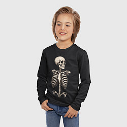 Лонгслив детский Скелет улыбается, цвет: 3D-принт — фото 2