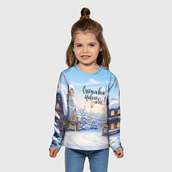 Лонгслив детский С новым годом, цвет: 3D-принт — фото 2