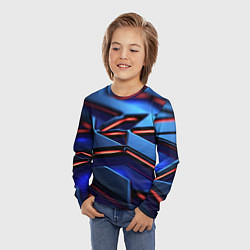 Лонгслив детский Плиты синего оттенка, цвет: 3D-принт — фото 2