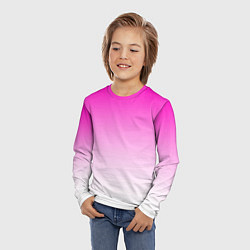 Лонгслив детский Розово-белый градиент, цвет: 3D-принт — фото 2