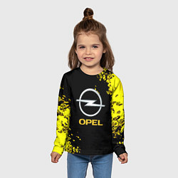 Лонгслив детский Opel желтые краски, цвет: 3D-принт — фото 2