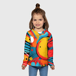 Лонгслив детский Поп-арт абстракция, цвет: 3D-принт — фото 2
