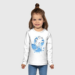 Лонгслив детский Снежный кото-ангел, цвет: 3D-принт — фото 2