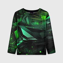 Детский лонгслив Мир абстрактной зелени