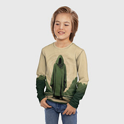 Лонгслив детский Незнакомец в зелёном балахоне, цвет: 3D-принт — фото 2