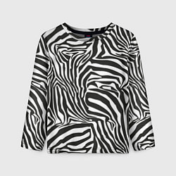 Лонгслив детский Шкура зебры черно - белая графика, цвет: 3D-принт