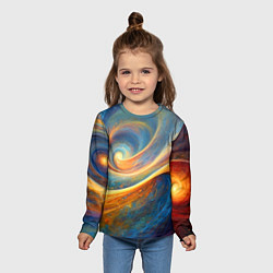 Лонгслив детский Космические завихрения, цвет: 3D-принт — фото 2