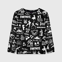 Детский лонгслив Fortnite alllogo black