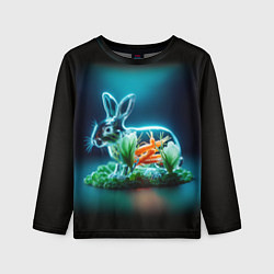 Лонгслив детский Прозрачный стеклянный кролик с овощами, цвет: 3D-принт