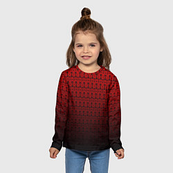 Лонгслив детский Красно-чёрный ажурный градиент, цвет: 3D-принт — фото 2