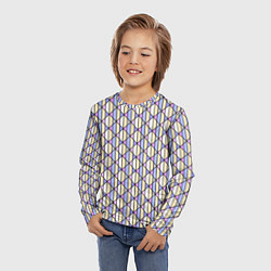 Лонгслив детский Геометрический светло-сиреневый, цвет: 3D-принт — фото 2