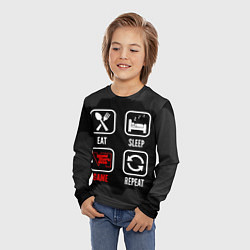 Лонгслив детский Eat, sleep, GTA6, repeat, цвет: 3D-принт — фото 2