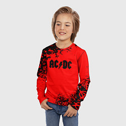 Лонгслив детский AC DC skull rock краски, цвет: 3D-принт — фото 2