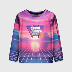 Лонгслив детский GTA 6 Vaporwave, цвет: 3D-принт