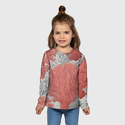 Лонгслив детский Красные и белые кораллы, цвет: 3D-принт — фото 2