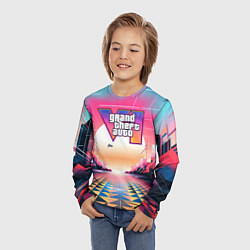 Лонгслив детский GTA 6 retro abstract logo, цвет: 3D-принт — фото 2