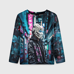 Детский лонгслив Тинейджер в кибернетическом шлеме