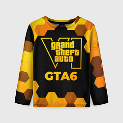 Лонгслив детский GTA6 - gold gradient, цвет: 3D-принт