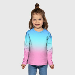 Лонгслив детский Синий и голубо-розовый градиент, цвет: 3D-принт — фото 2