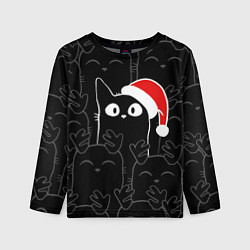 Лонгслив детский New year cats, цвет: 3D-принт
