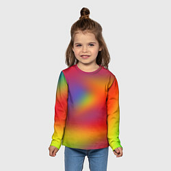 Лонгслив детский Цвета радуги радужный фон, цвет: 3D-принт — фото 2