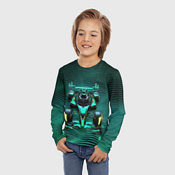 Лонгслив детский Болид на неоновых волнах, цвет: 3D-принт — фото 2