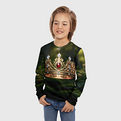 Лонгслив детский Королевская корона узорная, цвет: 3D-принт — фото 2