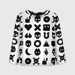 Лонгслив детский Love death robots pattern white, цвет: 3D-принт