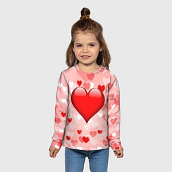 Лонгслив детский Огромное сердце, цвет: 3D-принт — фото 2