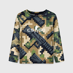 Детский лонгслив Counter Strike - pixel military pattern