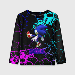 Лонгслив детский Sonic sega game неоновая текстура, цвет: 3D-принт